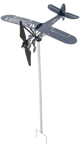 Happyyami Flugzeug Wind Metall Garten Dekorative Dachfahne Wetterfahne für Hof