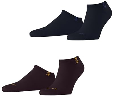 Burlington herr Ankelstrumpor Everyday Sneaker Multipack M Sn bomull kort enfärgat 2 par, Röd Claret 8375, 40-46