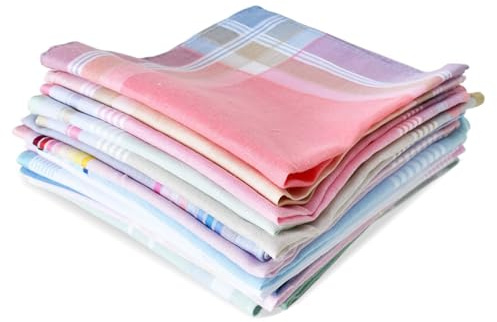Luxvara 15 Fazzoletti di Stoffa in Cotone 100% - Morbidi e Assorbenti, 29x29 cm - Fazzoletti Riutilizzabili Ecologici per Viso e Naso, Ideali per Pelli Sensibili, Viaggio e Regalo