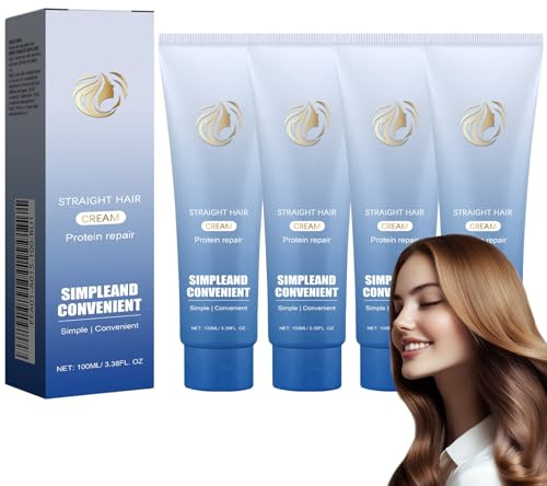 Proteinkorrektur-Haarglättungscreme, Seiden- und Keratin-Haarglättungscreme, pflegende, schnell glättende Haarglättungscremes, für krauses, lockiges, trockenes Haar, verbessern die Haarqualität (4)