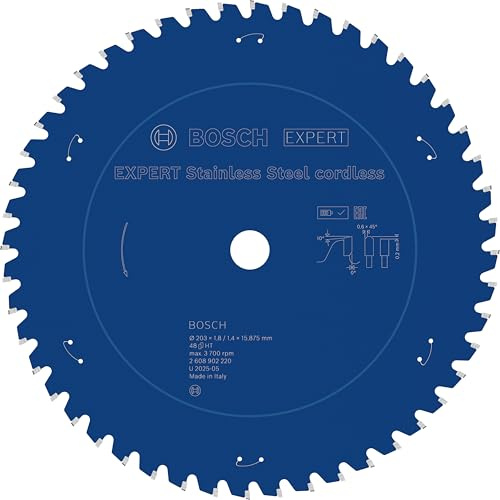 Bosch 1x EXPERT Stainless Steel cordless Kreissägeblatt für Metallsägen (für Edelstahl, Ø mm, Professional Zubehör Akku-Metallkreissäge)