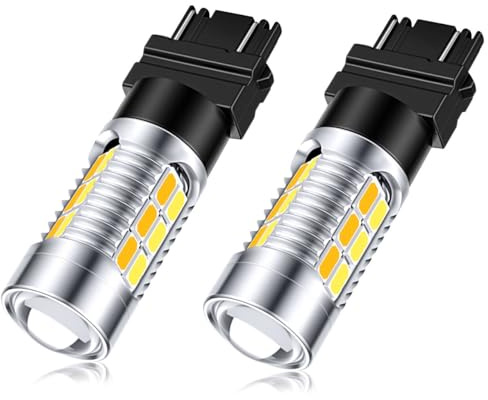 iFunyLED 3157 LED Bulbs Super Bright 3057 3357 3457 4157 LED Replacement light Kit Set for Car Switchback Daytime Running Turn Signal Blinker Lights, pack of 2, Xenon White/Amber Yellow