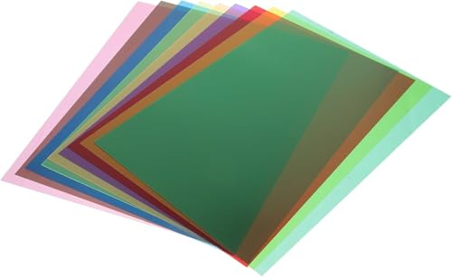 9pcs Colored Light Diffuser Sheets PVC Film Kit for Photography and Stage Lighting Softening Filter Gels for LED Flash Strobe Video Theater Party Effects Fashion processing