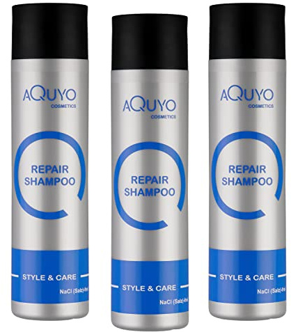 Style & Care Repair Shampoo für trockenes, geschädigtes oder strapaziertes Haar (3x 250ml) | Struktur verbessernde Haarpflege für normales und feines Haar | ohne Salz, Silikone und Parabene