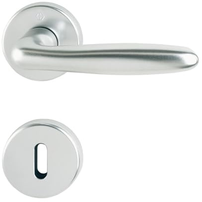 Hoppe Set di maniglie per porte Verona con rosetta BB con cambio rapido, TS 37-47, alluminio argento anodizzato
