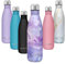 Gofady Thermosflasche Edelstahl, 500 ml Sportflasche Trinkflasche, Auslaufsicher, doppelwandige Vakuum-Trinkflasche für heiße und kalte Getränke, Trinkflasche Metall Weihnachten Geschenke (Lila 01）
