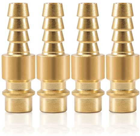 ASOFTY 4 Stück Druckluftkupplung 8MM, NW 7,2 Messing Druckluft Stecknippel, G1/4'' Druckluft Schnellkupplung, Druckluftanschluss Zubehör