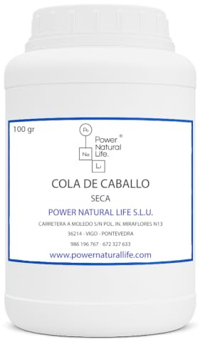 Cola de Caballo | Power Natural Life | Bote 100 g | Uso Alimentario, Técnico e Industrial | Planta Deshidratada | Materia Prima Vegetal
