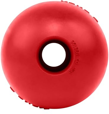 KONG Ball mit Loch, Naturkautschuk, Apportierspielzeug, rot, für große | KONG Strapazierfähiger Apportierball aus Naturkautschuk mit einem Loch, ideal für Training und interaktives Spielen mit Ihrem