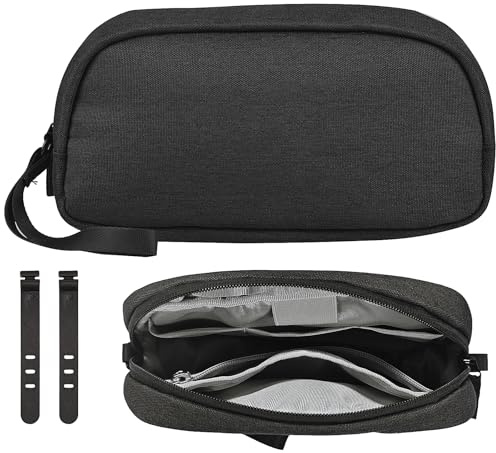 OdiuK Kabeltasche Organizer Wasserresistent Elektronik Organizer Tasche mit 2 Drahtbinder Universal Kabelorganizer Festplattentasche, Tragbar Elektronik Zubehör Tasche für USB SD-Karte Powerbank
