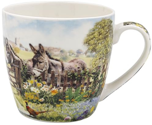 The Leonardo Collection Taza de burro Macneil Studios, tazas de té y café para bebidas calientes, tazas impresas de porcelana fina para cocina y hogar, tazas de cerámica reutilizables para cada