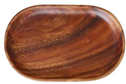 YBAAKZIIR Plato de Frutas de Madera Maciza， Platos de Madera for Cena, Pastel, Pizza, Fruta, Bandeja for Servir for cenas, Fiestas, barbacoas, picnics, Ovalado.