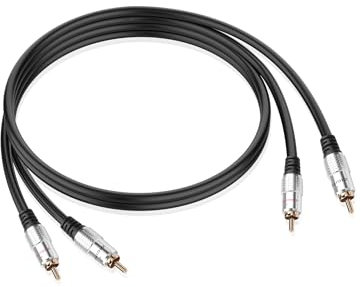 JSADZKJ 2RCA macho a 2RCA macho cable de audio estéreo,doble RCA subwoofer cable de audio,chapado en oro RCA conector de cables adaptadores AUX para HDTV,amplificadores,sistemas Hi-Fi 1.64ft