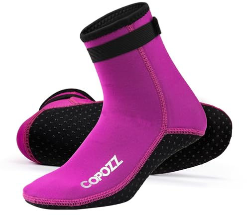 COPOZZ 3mm Tauchsocken Neoprensocken für Erwachsene Damen Herren, Dicke Tauchsocken Wassersport Schwimmen Socken für Schwimmen, Schnorcheln, Segeln, Surfen Wassersport