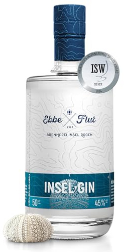 Ebbe & Flut Insel-Gin | Deutsche Premium Spirituose | Prämierter Dry Gin von der Insel Rügen | Handgemachte Rezeptur mit Citrus-Note & 15 Botanicals | 500ml | 45% Vol. Alkohol