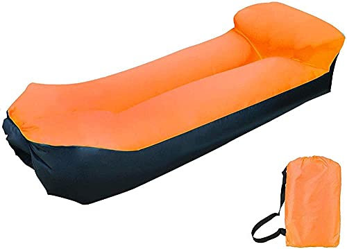 Uppblåsbar soffa, vattentät och hållbar uppblåsbar fåtölj, 2021 uppgraderad uppblåsbar stol, en uppblåsbar säng lämplig för strand och fest-orange