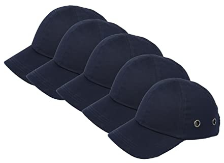 Zojo Baseball Bump Cap Hard Hat Helmet,5PCS Reflective Breathable Lightweight Safety Cap for Men and Women (5PCS-Twill Navy Blue)
