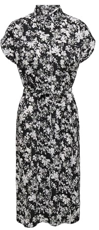 Only Onlnola Pull en Tricot pour Femme, Noir/Fleur de Laurel, 40