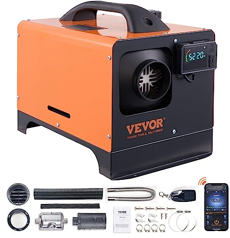 VEVOR Luft Dieselheizung Standheizung 12 V 8 kW, Luftheizung Air Diesel Diesel Standheizung Lufterhitzer, 0,16–0,62 L/Std. Auto-Dieselheizung mit LCD-Display & Fernbedienung & Bluetooth-APP Steuerung