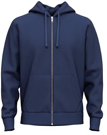 SoftSpun Zip Up Hoodies for Men UK | 100% Terry Cotton Mens Hoodies Zip up Year-Round | Mercerised Premium Grade Zipped Hoodie Navy Blazer