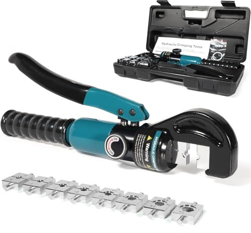 Lsoar Hydraulic Crimping Tool Hydraulic Cable Lug Crimper with 9 Pairs of Dies 4-70 mm²