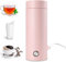 NKFOOPDU Portable Travel Kettle, 400ML 3-in-1 Electric Water Heating Cup, Fast Boil Heater Teapot Heating Mug for Tea, Coffee, Milk, Stainless Steel, Pink