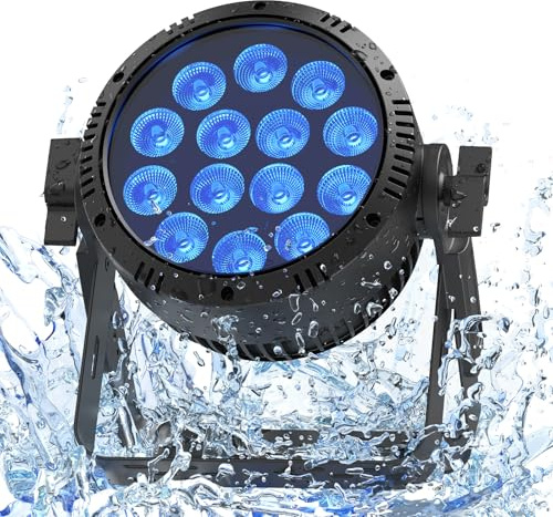 U`King 14x15W LED Par IP65 Wasserdichte, RGBW 200W Bühnenlicht Outdoor Strahler, D MX 4/9CH Discolicht Partylicht für Regentage Events DJ Show Party Bar Bühnen Festivalauftritte