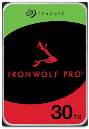 Seagate IronWolf Pro 30TB, NAS internal hard drive, 3.5, 7200 U/Min, CMR, 512 MB Cache, SATA 6 GB/S, Data Rescue Service (ST30000NTZ11)