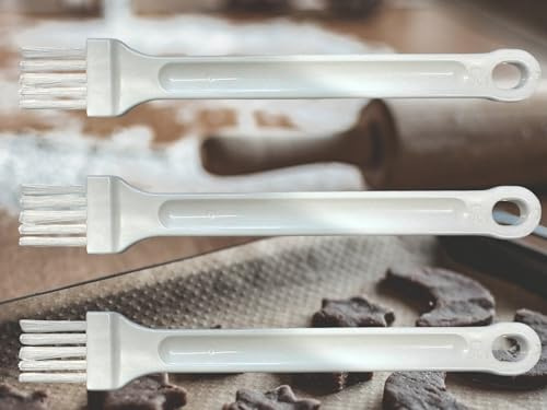 3 x MAAJ Kuchenpinsel mit 5-reihigen Nylonborsten, Lebensmittelecht, Spülmaschinengeeignet
