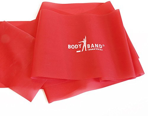 FTM Dittmann Bodyband ROT, 10m, mittel, inkl Übungsflyer, Fitnessband für Krafttraining, Physiotherapie, Krankengymnastik