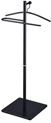 Proman Products VL17241 Kumo Freestanding Metal Valet Stand Organizer with Removable Hanger, Trouser Bar, Black, 11.5 W x 11.5 D x 41 H