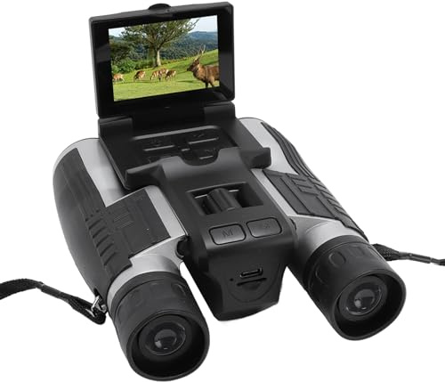 Digitales Fernglas mit Kamera, 12x32 Fernglas 48MP 2,5K Video Photo Recorder 8X Digital Zoom Tragbare Ferngläser für Vogelbeobachtungskonzerte (64GB)