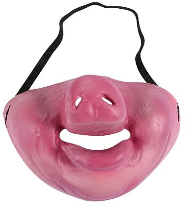 JOINPAYA Masque Demi-visage de Cochon en Latex Réaliste pour Adultes, Confortable à Porter, pour Fêtes Costumées et Halloween, Ambiance Festive Assurée