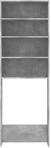 Festnight Armario Alto para Lavadora Estantería Superior para Lavadora o Inodoro Mueble Organizador Lavadora Armario Alto de Baño Ahorra Espacio 64x24x190 cm Gris hormigón