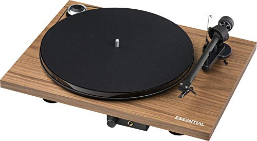 Pro-Ject Essential III HP, Audiophiler Plattenspieler mit Kopfhörerausgang (Walnuss)