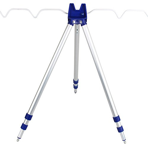 Dioche Soporte para Caña de Pescar 3 Secciones Telescópicas de Aleación Aluminio Plegable Trípode con Ajustable Varilla Titular para Pesca Al Aire Libre 120cm