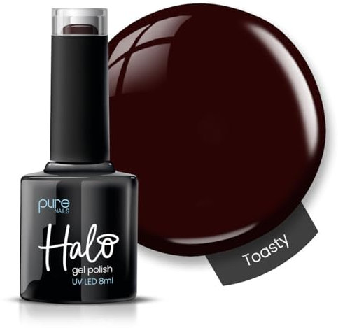 Halo Gel Polish 8ml - Toasty. UV/LED Gel Nail Polish, Long Lasting & Easy To Apply. Nail Art Colours For Manicure & Pedicure. Gel Polish For Professional & Home Use.