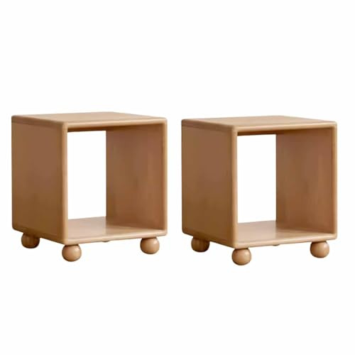 CHEMYO Oversize Space Children's Night Stand Simple Solid Wood Bedside Storage Short Cabinet Modern Bedroom European Beechwood Storage Bookshelf Bedside Furniture