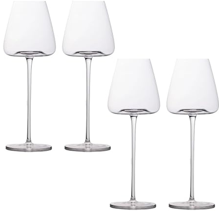Intirilife 4x Verre à vin au design moderne - Capacité de 500 ml - Verre à vin rouge vin blanc, calice, lavable au lave-vaisselle, verre en cristal, résistant aux chocs