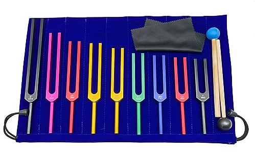 Qeunrtiy 9 Diapasones de AleacióN de Aluminio Coloridos, Diapasones de Terapia, Terapia del Habla