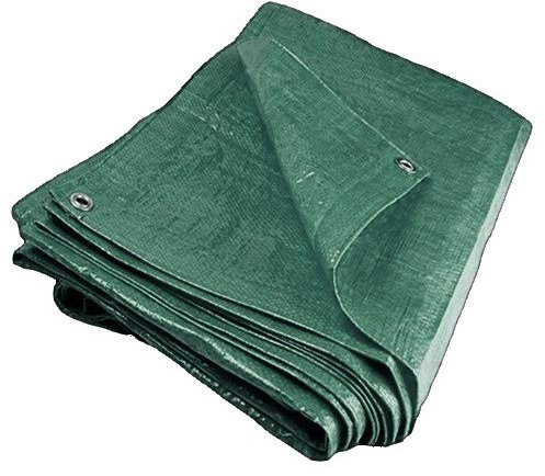 H-LINE Heavy Duty Waterproof Lightweight Tarpaulin Tarp Ground Cover Sheet Camping Tent (Green, 12FT X 15FT / 3.5M X 4.5M)