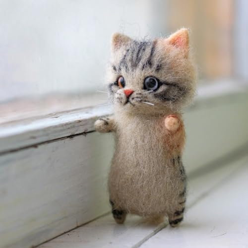 CARMOTTER Wollfilz-Materialpaket für DIY-Katzenpuppen, perfekte Bastelwerkzeuge für Kinder (Spot)