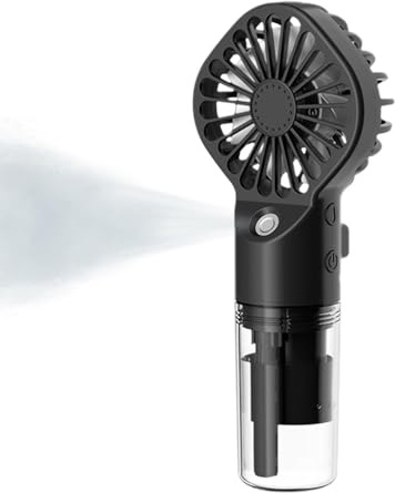 XUQEAYWD 16x7x4cm Ventilatore Nebulizzatore Portatile A Mano, Ventilatore Portatile Ricaricabile A Mano, 4 Velocità Regolabile, Per Casa, Esterno, Viaggi, Ufficio