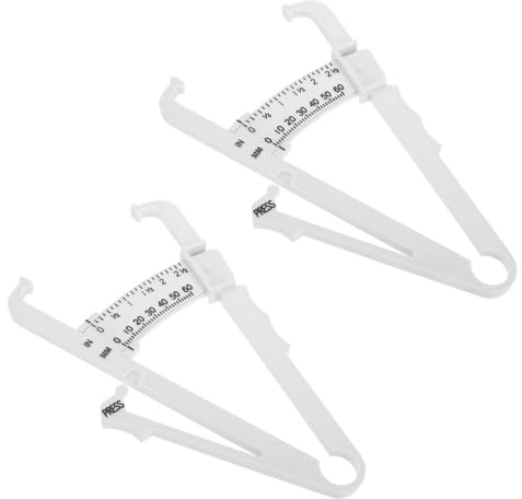 HONMEET Calibrador de Grasa Corporal Portátil Abs 2 Piezas para Medir Pliegues Cutáneos Resistencia al Desgaste para Hombres y Mujeres