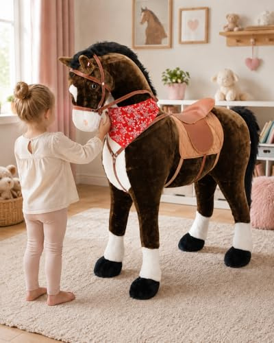 Sweety Toys 9046 plysch häst XXL enorm ståhäst ridhäst