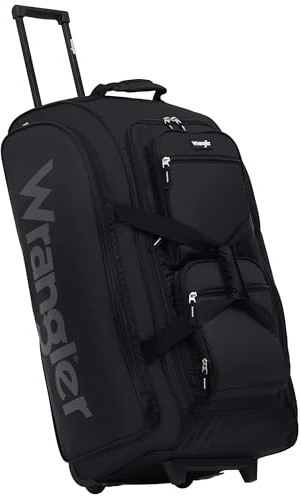 Wrangler Rolling Travel Duffel, Black, 30 Large