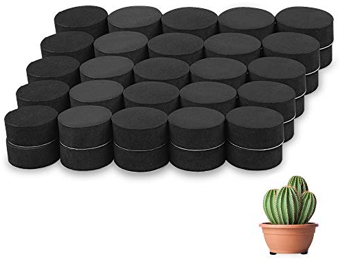Chudian 50 pièces Pieds de Pots Fleurs Invisibles, Pieds de Pot de Fleurs en Mousse avec des Surface Antidérapante pour Empêcher Les Taches et Aider la Circulation de l'Air (Noir, 3 * 1cm)