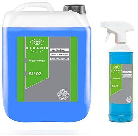 Cleanerist | 5 + 1 Liter Felgenreiniger AP02 für Alufelgen & Stahlfelgen - säurefrei mit höchster Materialverträglichkeit - für Leichtmetallfelgen und Aluminiumfelgen am Auto, PKW, LKW, Transporter
