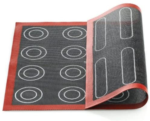 silikomart | Tappeto in Silicone Microforato AIR MAT ECLAIR & CHOUX, 400x300 mm, Ideale per Cottura Dolci Uniforme, Antiscivolo e Antiaderente, Anima in Fibra di Vetro, Made in Italy