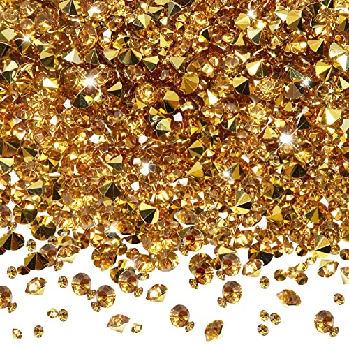 TOAOB 10000 Pezzi Cristalli Decorativi Strass Acrilico 3mm 6mm Oro Dispersione Diamante Perline Coriandoli per Decorazioni Vaso Tavolo Matrimoni Feste Decorare